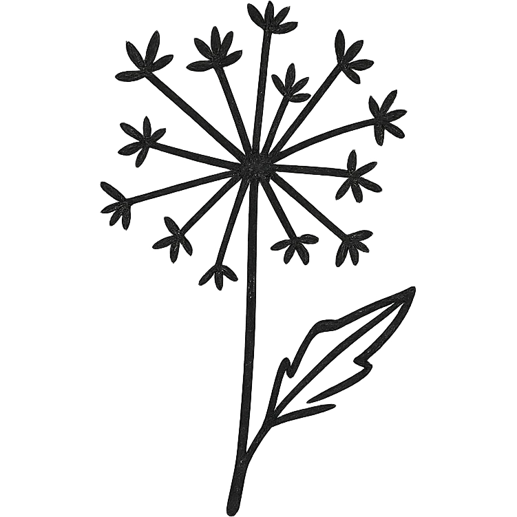 dandelion, hand drawn black outline, sketchy, no fill emoji