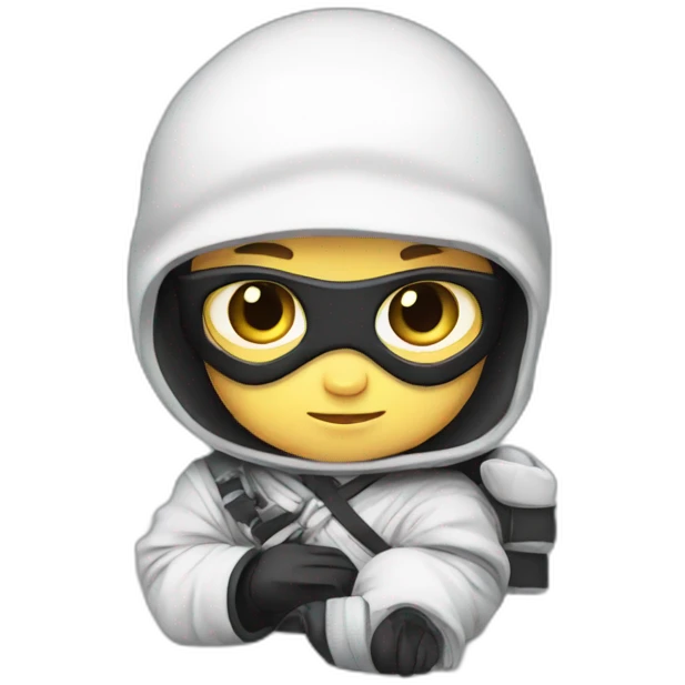 Baby ninja Developer with computer emoji
