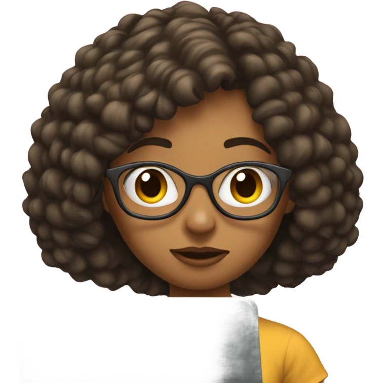 realistic portrait of a girl coding on the conputer emoji