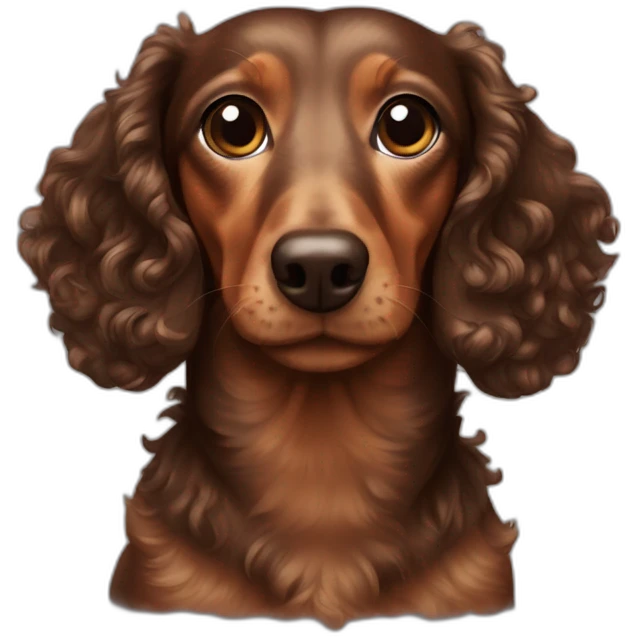 Brunette curly-haired dachshund emoji