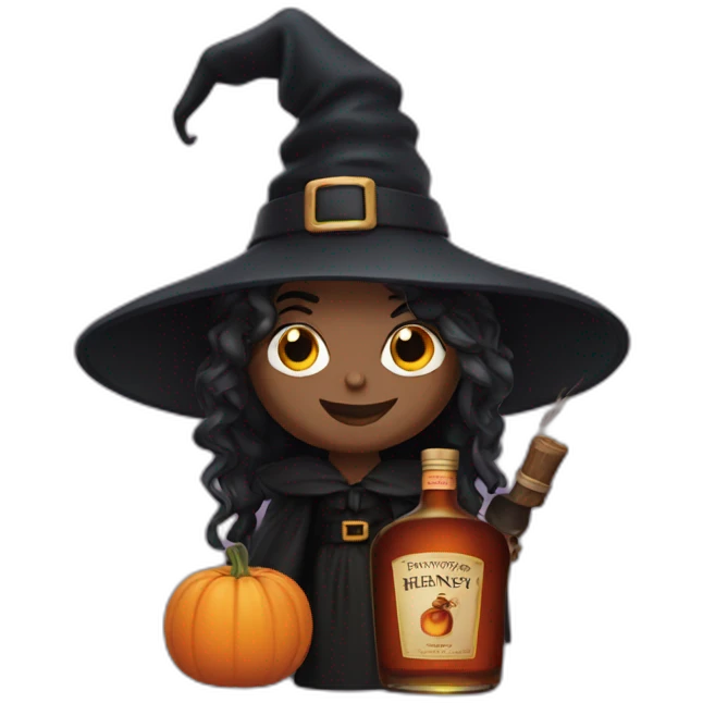 witch with hennessy bottle emoji