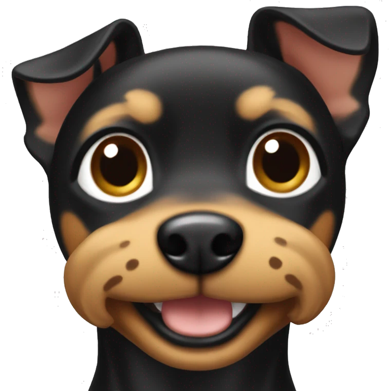 Black and tan Miniature pincher dog emoji