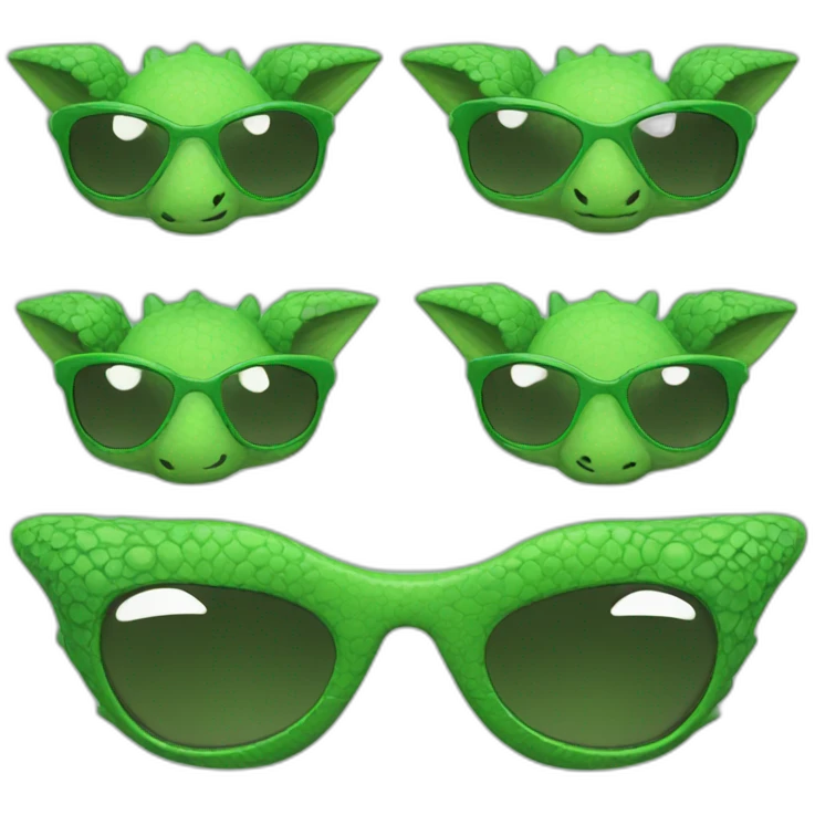 Green anthro dragon sunglasses emoji