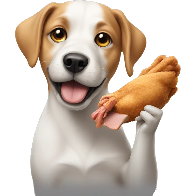 dog eating chicken  emoji