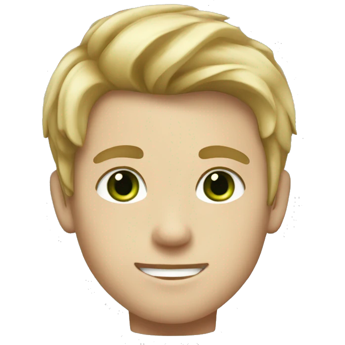 Charming boy with blond and brown hair and green eyes  emoji