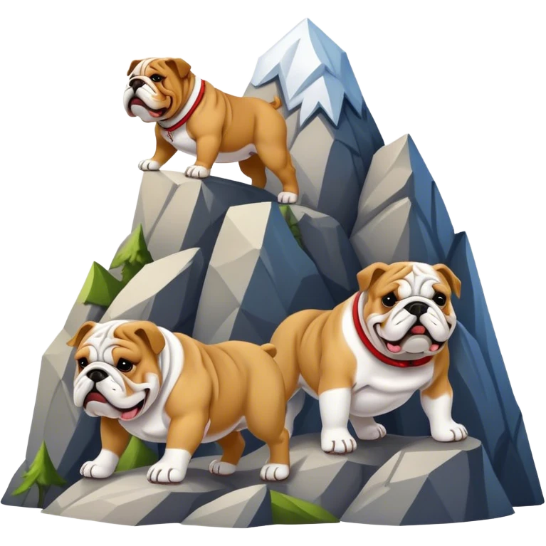 Bulldogs are pushing a mountain emoji