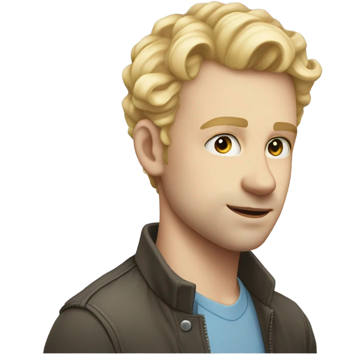 light curl blonde 30yo man blue eyed pale skin short side hairs emoji