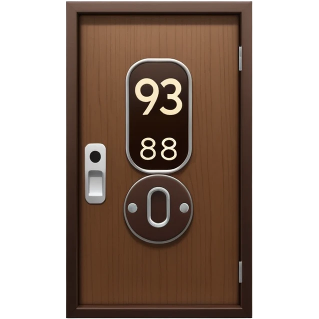 modern villa door number wood Japanese with smart screen lock emoji
