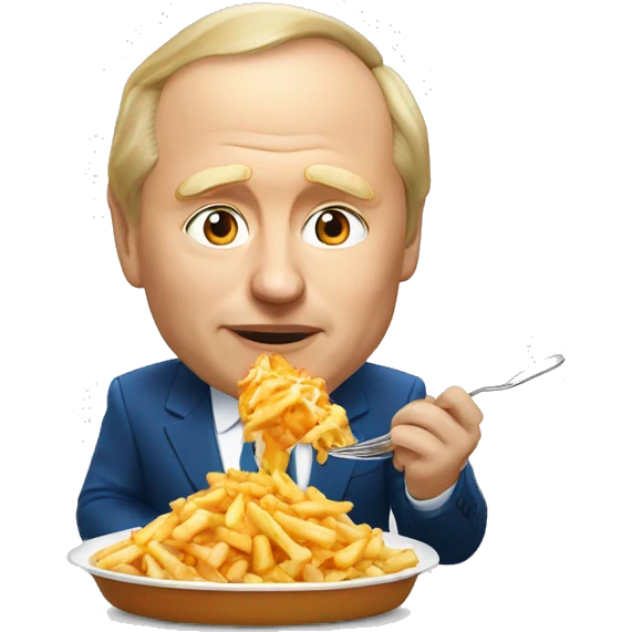Vladimir Poutine qui mange une Poutine  emoji
