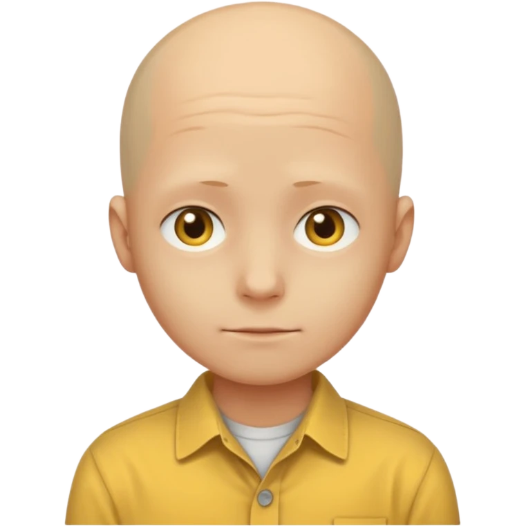 shy no hair circle face yellow emoji