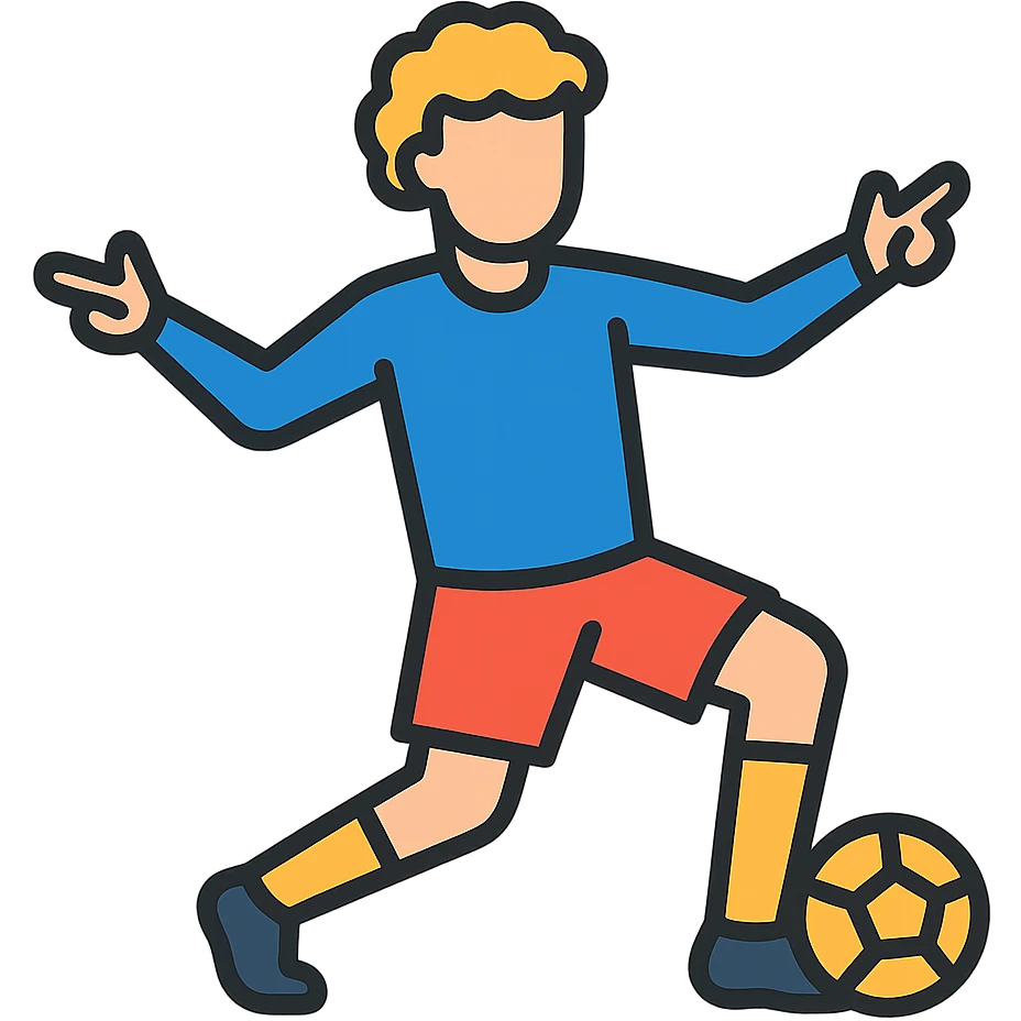 Griezmann goal celebration, football player, iconic dance pose, wearing football jersey, modern vector style emoji