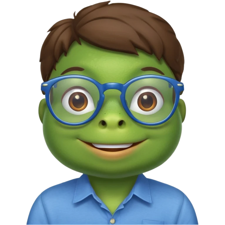 glasses frog with shirt emoji