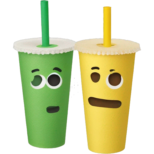 Colored Paper straw emoji