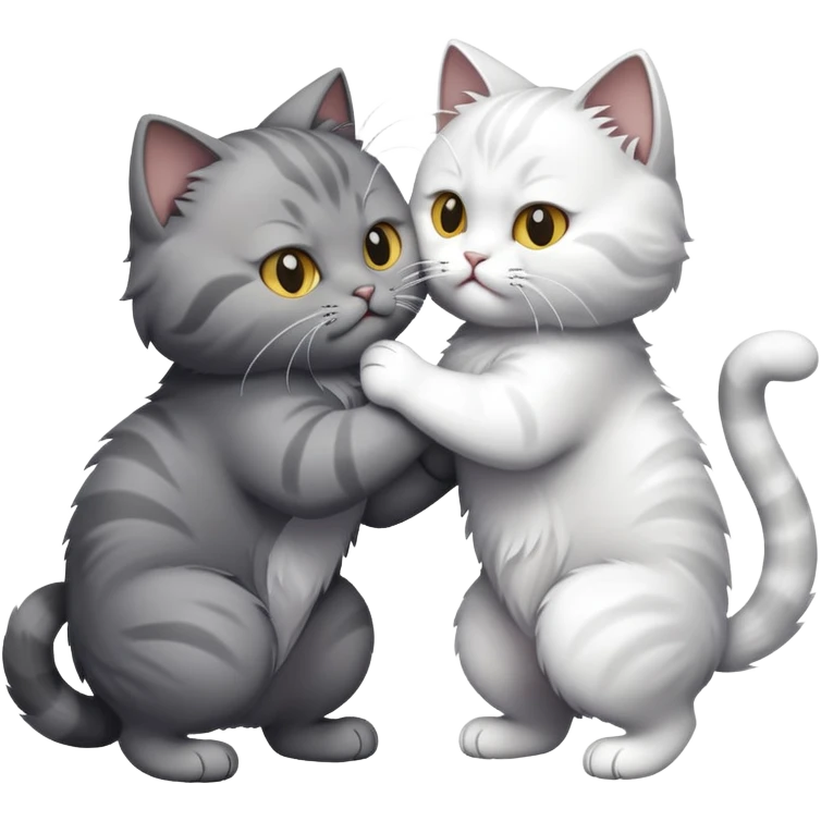 Two cats fighting emoji