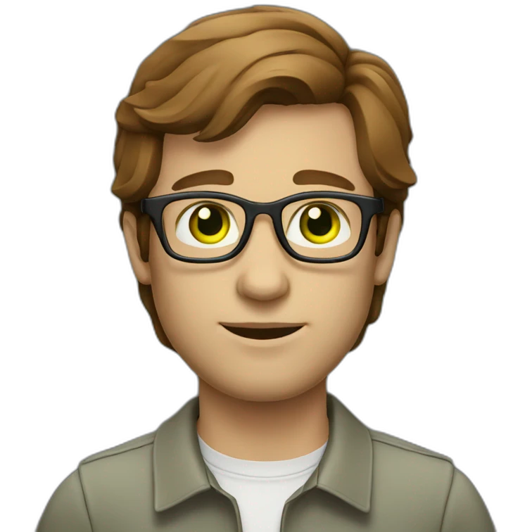 it specialist man green eyes glasses brown hair emoji