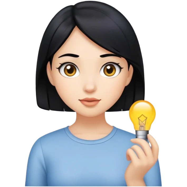 smart girl black hair emoji