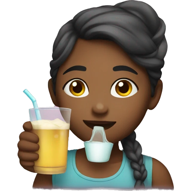Girl who is drinking emoji