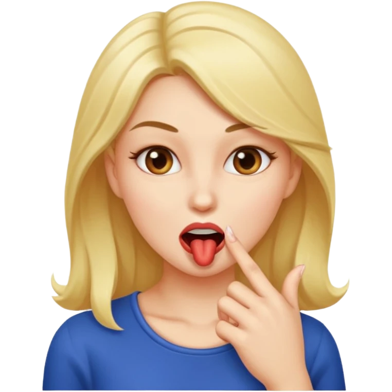 Mujer mordiéndose el dedo de forma coqueta  emoji