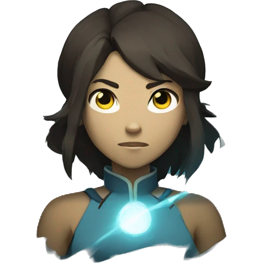 Avatar korra in the avatar state with glowing white eyes  emoji