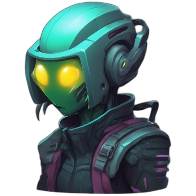 cyberpunk alien character desing scifi roguelike rpg style inspired by slay the spire digital art emoji