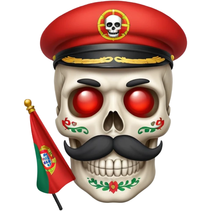 skull with a mustache with a Portuguese flag emoji