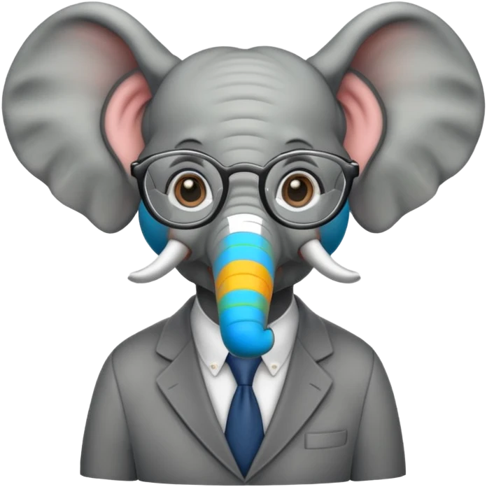 gözlüklü filler emoji