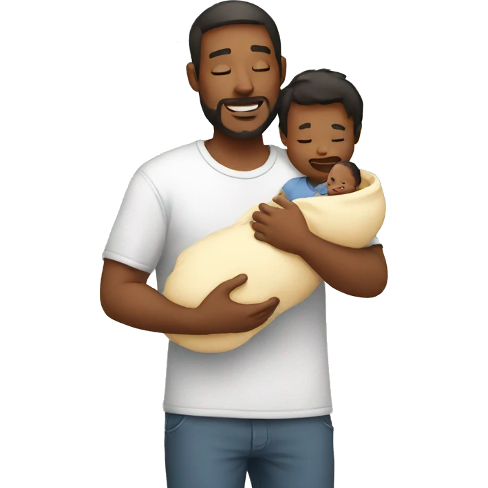 Father holding newborn emoji