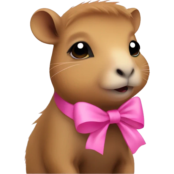 baby capybara with pink bow emoji