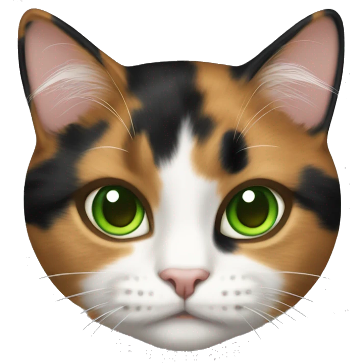 calico cat green eyes  emoji