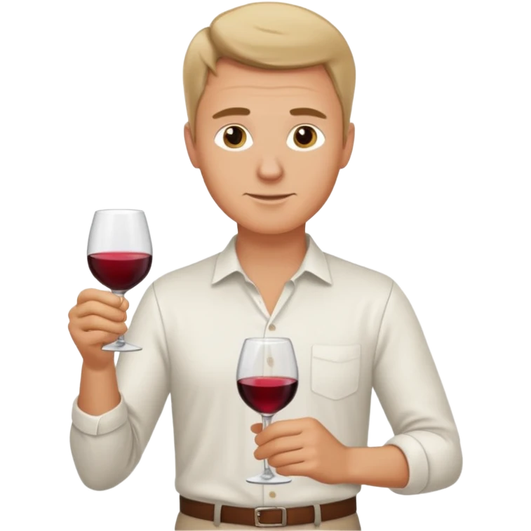 White man making wine emoji