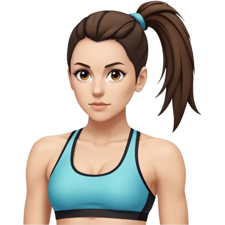 Melanie chisholm with a high ponytail wearing sports bra emoji