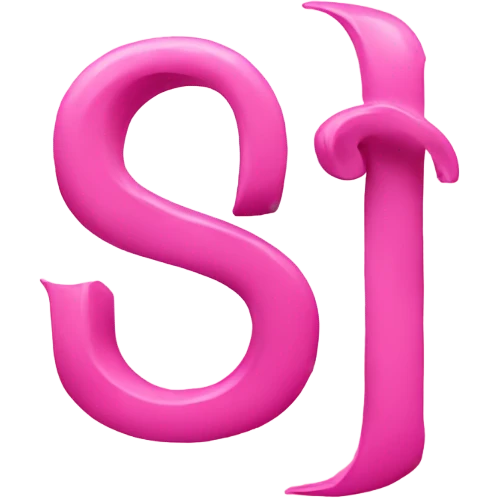 Pink letter S with a heart emoji