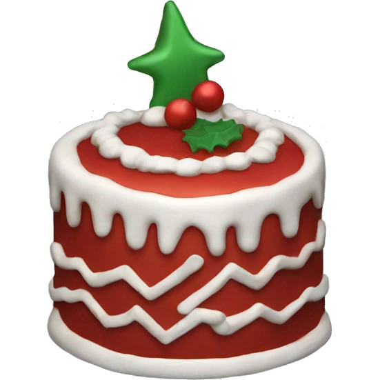 red Christmas cake emoji