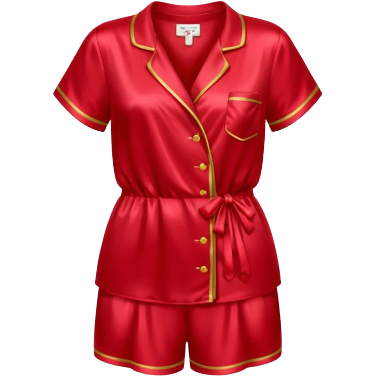 Pijama de satin color cherry emoji