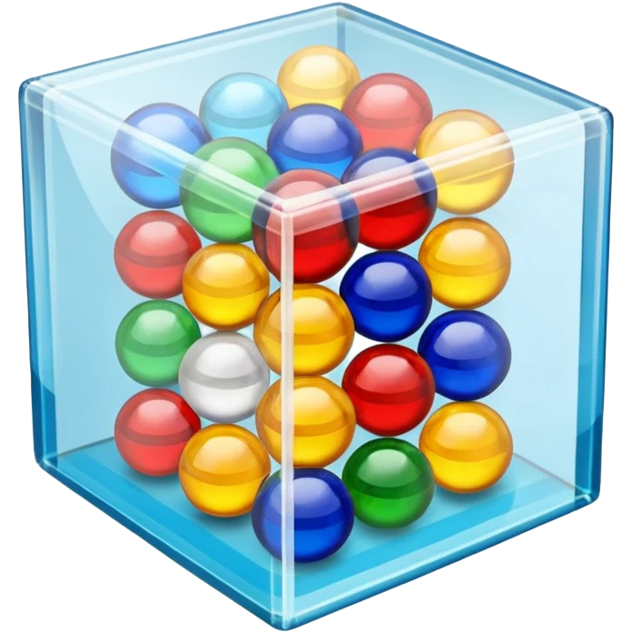 прозрачная коробочка с шариками emoji