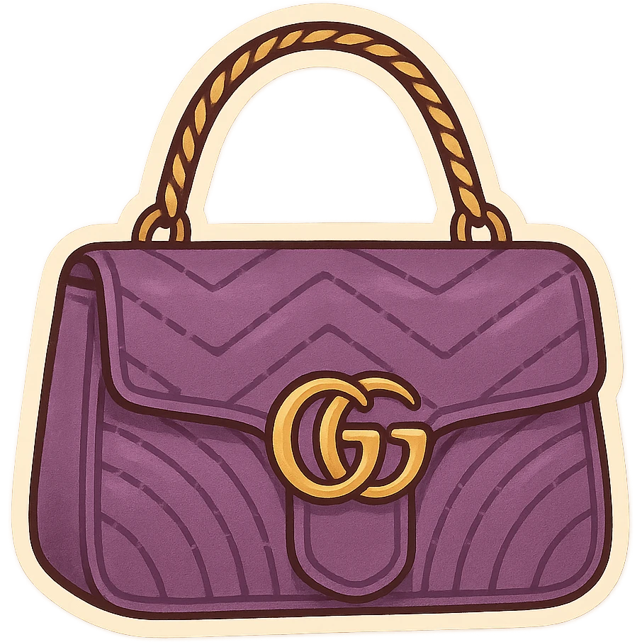 Luxury Gucci handbag puple emoji