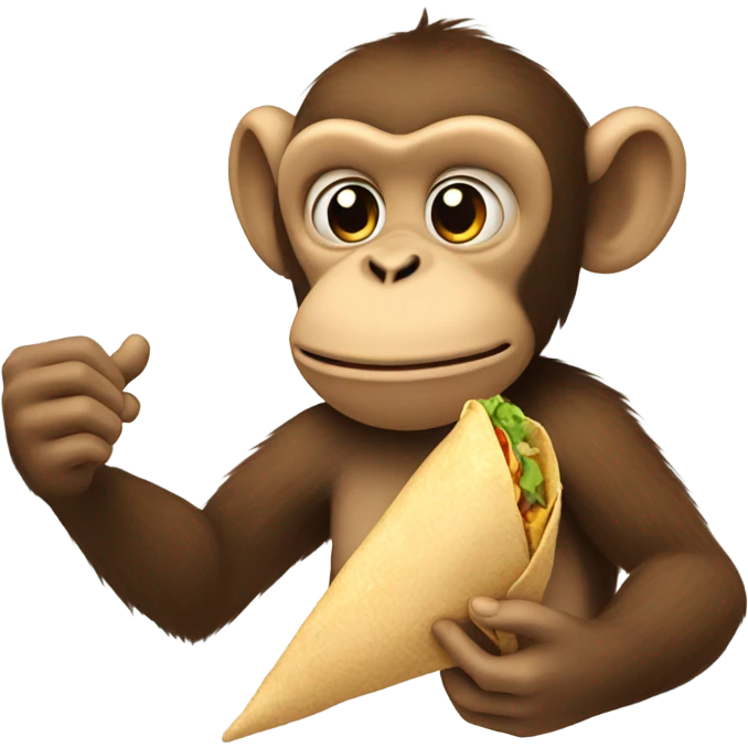 Monkey eating a burrito  emoji