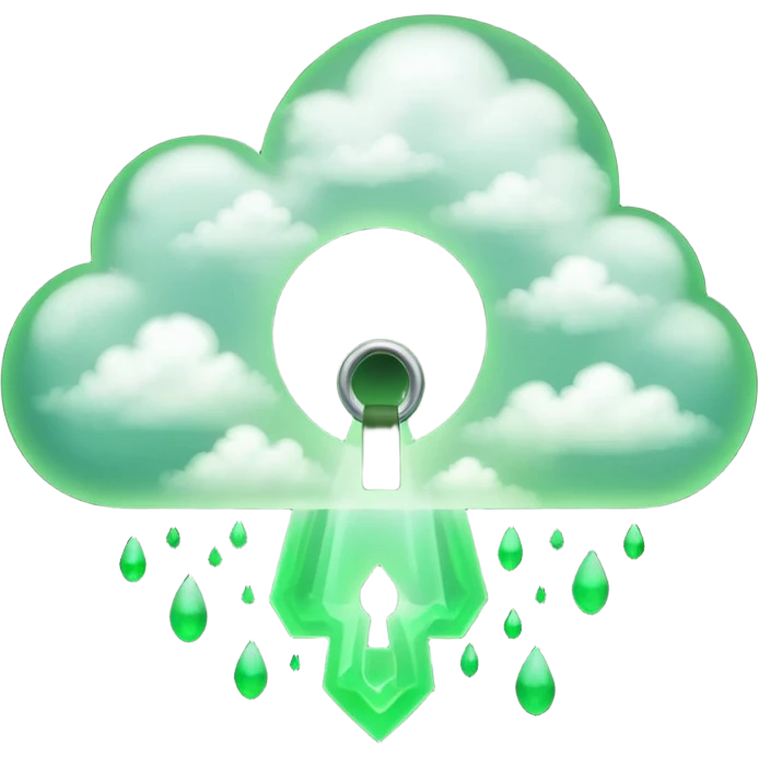 a cloud with a green glowing keyhol emoji