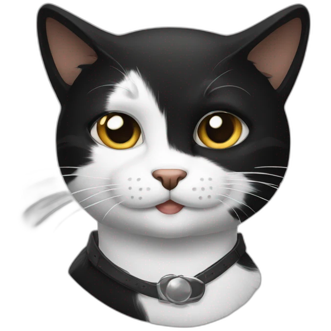 Black and White cat zorro emoji