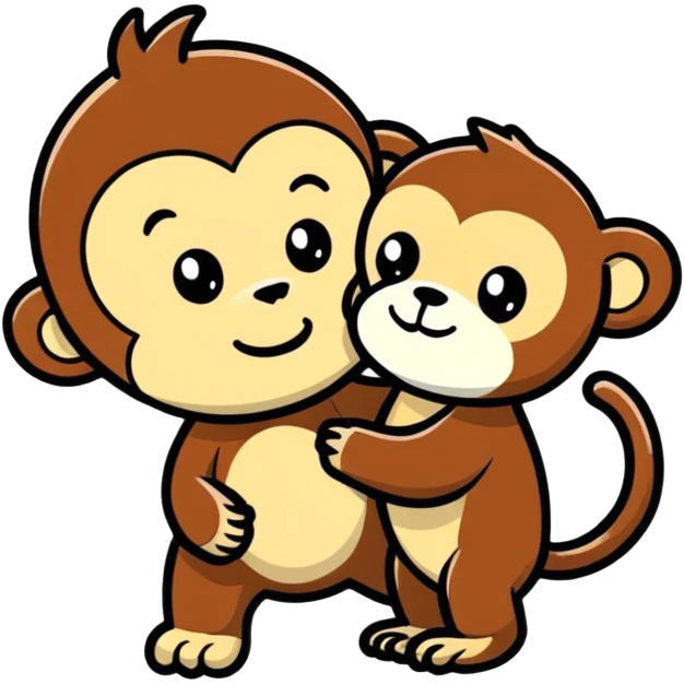 Monkey with a Little dog emoji