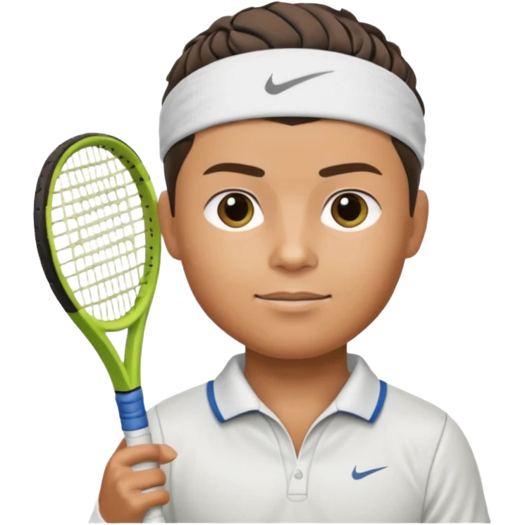 ronaldo half body with head band,half body, tennis racket emoji