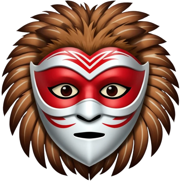 Hilichurl (from Genshin Impact) (half body) (with a white mask with red tribal markings on it)  emoji