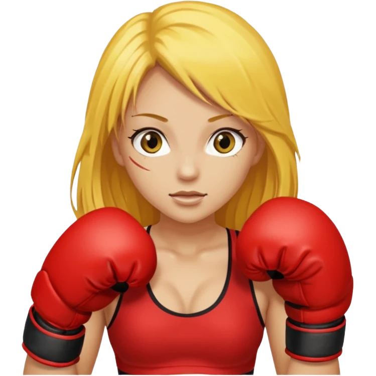 sexy girl with long yellow hair boxing emoji