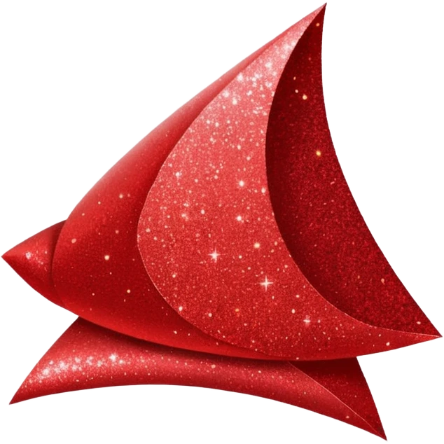 red glitter paper emoji