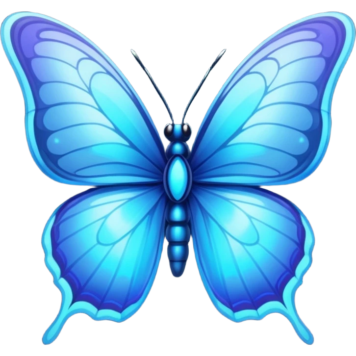 blue elegant glowing butterfly emoji