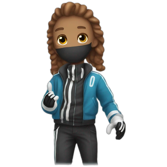 striped jacket boy with gloves emoji