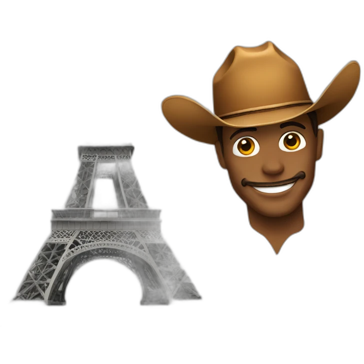 Eiffel Tower with a cowboy hat emoji