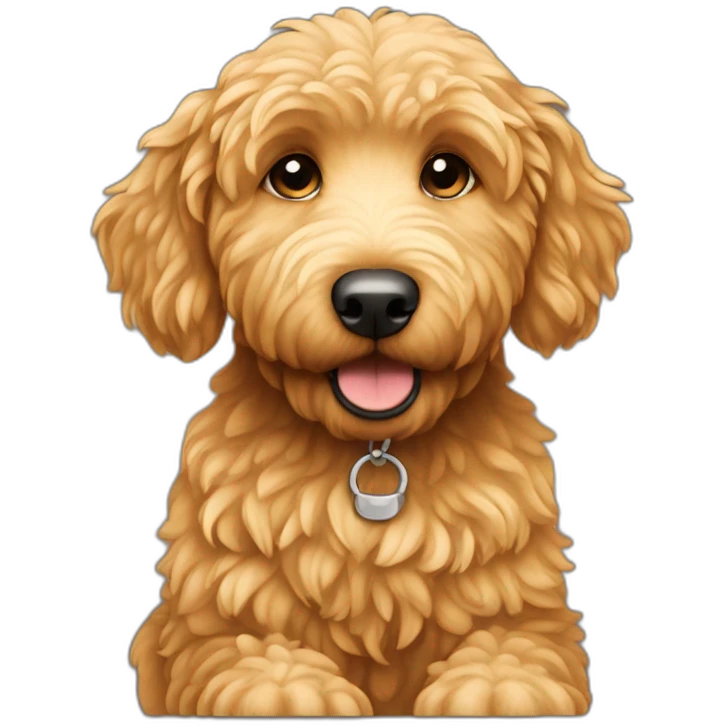 golden doodle dog sitting down emoji