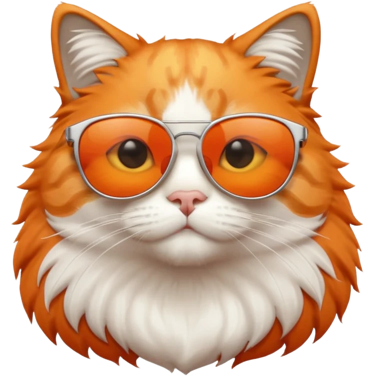 orange cat with sunglasses, relaxed and confident emoji