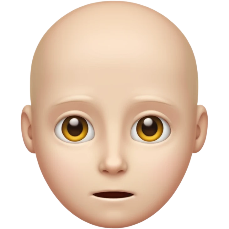 Uncanny valley emoji with *NO* eyebrows emoji